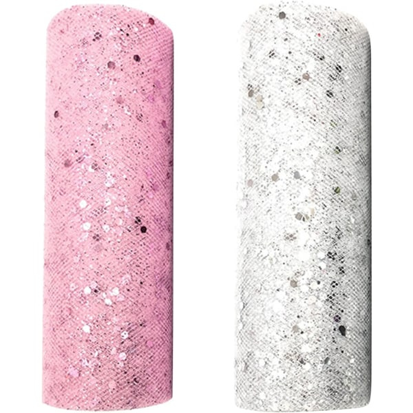 REMAKE Glittertulletyg, glittertulle, bröllopsrulle av tulle, lämplig för dekorationer, presentinslagning, kläder
