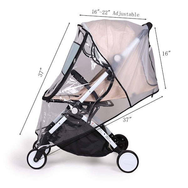 Transparent vagnregnskydd Universal vattentätt skydd Babyvagn Regnskydd