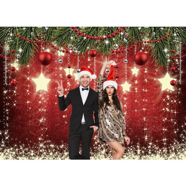 Rød julebakgrunn med glitrende stjerner for nyttårsfotografering, nyttårsaften for barn og A