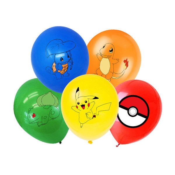 Pikachu-teemainen syntymäpäiväbanneri, ilmapallot ja koristeet