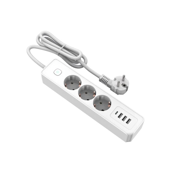 Grenuttak 3-veis med bryter og USB-A/USB-C 1,4 m