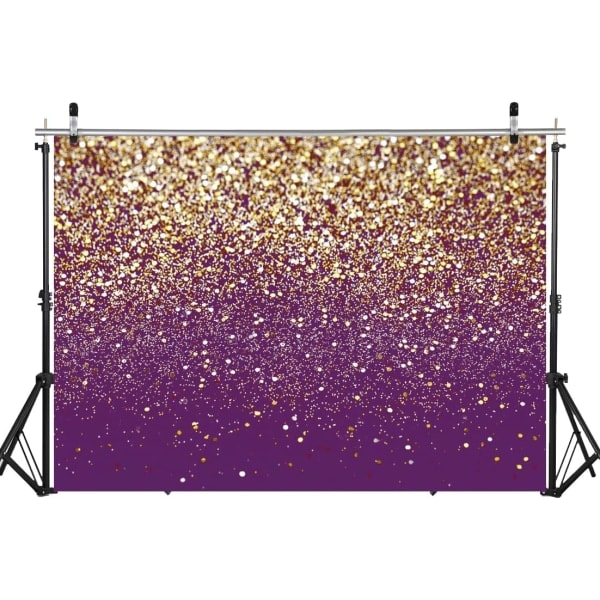 8X6ft Lilla Bokeh Bakgrunn med Gullprikker for Bursdag, Bryllup, Prom, Graduation, Fotografering, Nyttårsfest, Dekorasjon