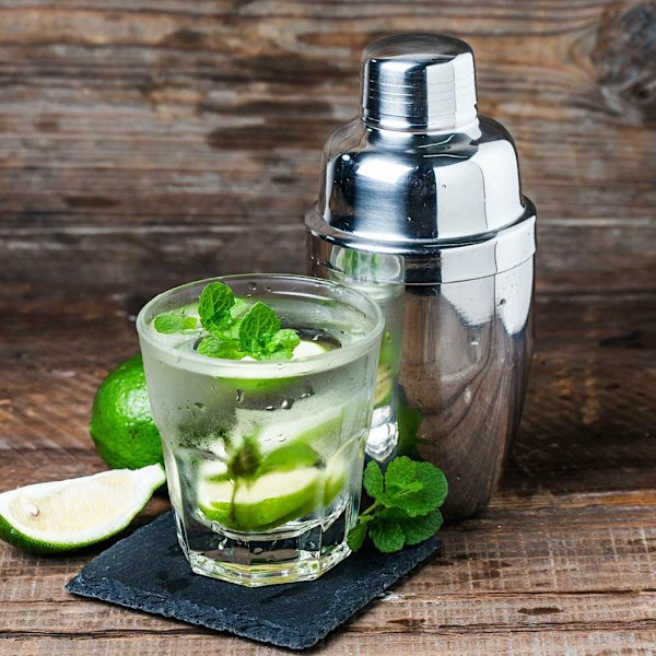 8-delt cocktailsæt, barsæt, shaker 550ml - Rustfrit stål Sølv