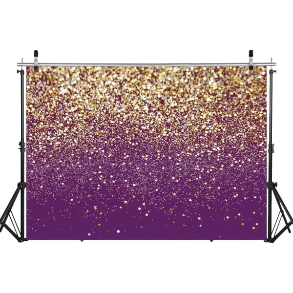 8x6ft Lilla Bokeh Baggrund med Guldprikker til Fødselsdag, Bryllup, Galla, Graduation, Fotografering, Nytårsfest, Dekoration