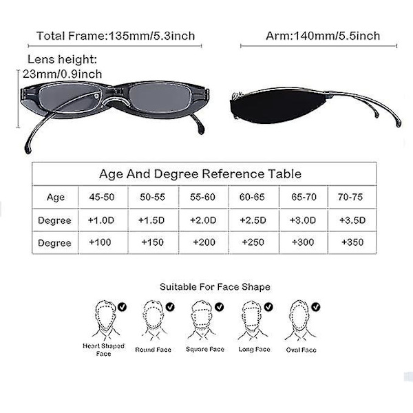Mini-tasku taittuvat kannettavat lukulasit, erittäin kevyet sinisen valon suodattavat presbyopia-lasit black 150