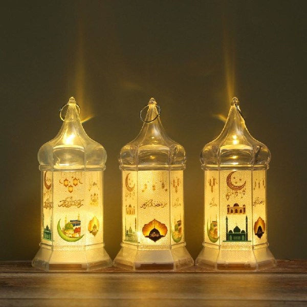 Eid-lyhty LED-valo Ramadanin yövalot Koristeellinen lamppu kotiin Uusi vuosi Syntymäpäiväjuhlat Tausta