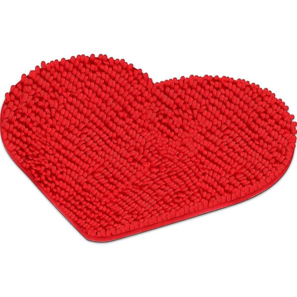 Valentine Hjerterug - Kjærlighetsdekor Gulvteppe Hjerte Shag Rug, 1 stk, Rød Zinuo Boutique