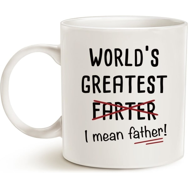 Sjov Far Kaffe Kops, Fars Dag Gave, Verdens Bedste Jeg Mener Far Bedste Jule- og Hjemgave til Far Far Far Porcelæn Kop...