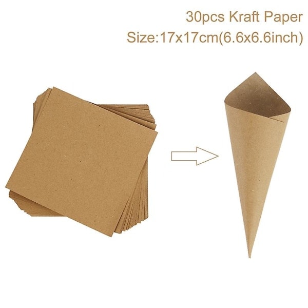 REMAKE Staraise Kraft Paper Häälautanen Konfettisymbolilla Seisova Laatikko Hääkoristeluun Hääkonfettisymboleja Hääpaperikartiot 30kpl paperi 1