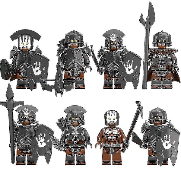8 st The Lord Of The Rings Serie Minifigurer Byggklossar Set, Soldater Krigare Mini Actionfigurer Leksak för Barn