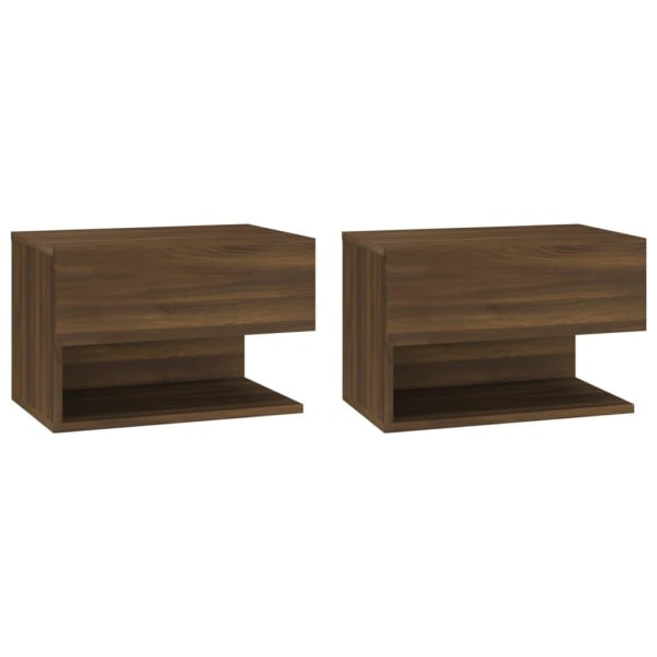 REMAKE vidaXL Wall-mounted bedside tables 2 pcs brown oak Brown