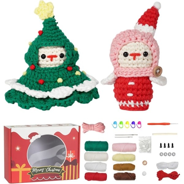 Julvirkad Dock-kit, DIY Snögubbe Sticktillbehör för Juldekorationer