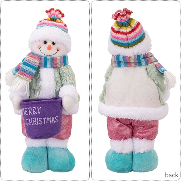 Plush Juldocka | Snögubbe Borddekoration för Juldekorationer Snögubbe