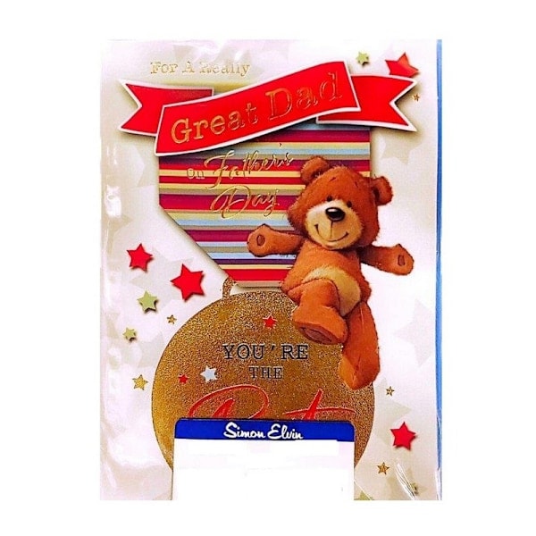 Simon Elvin To A Really Good Dad Teddy Bear Isänpäiväkortti Monivärinen Yksi Koko