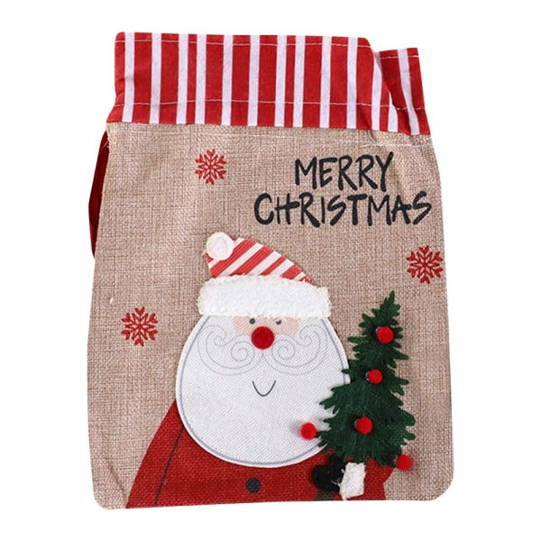 Joululahjapussi Santa-kuviolla jouluaattoon ja joulujuhliin, punainen