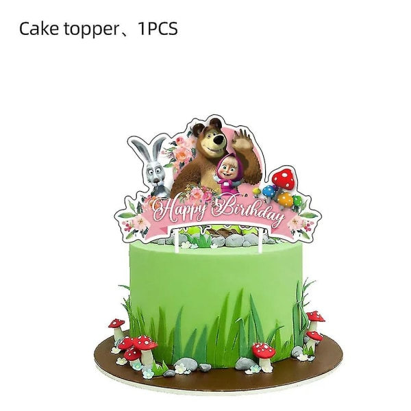 Masha og bjørnen temafest dekorasjoner dekorasjoner med ballonger banner kake dekorasjon hengende virvler sett kit