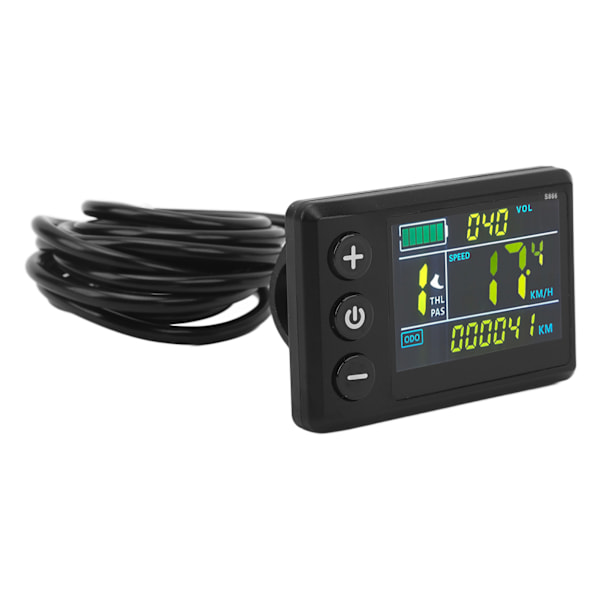 S866 El-cykel Display LED Meter Justerbar Baggrundsbelysning ABS Vandafvisende SM Stik Cykelkonverteringstilbehør