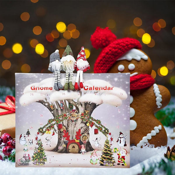 Julemandens Adventskalender 2024 med 3-delt Strikket Julemand Dukke Dekoration, Jul Tema 24 Dages Nedtælling Blind Box, Nytårsferie