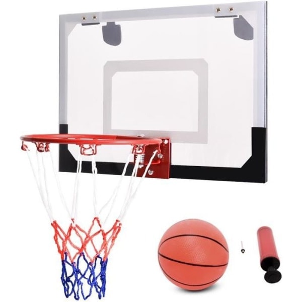 COSTWAY Mini Wall Mounted Basketball Hoop 45 x 30 CM Hanging Indoor PC for Leisure Play Bedroom Office White