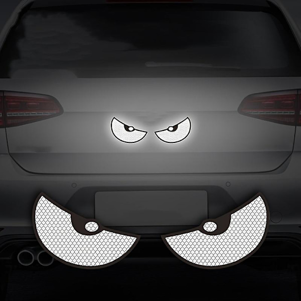 2-pack Reflekterande Bilstickers - Förbättra Bilens Synlighet och Säkerhet med Djävulens Ögon-Stickers! Red