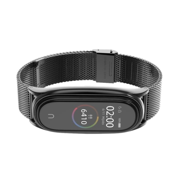 REMAKE Tech-Protect Milanese Metal Ranneke Xiaomi Mi Smart Band 5/6 Musta