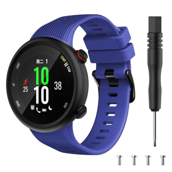 Garmin Forerunner 45S Hållbart Svart Silikonarmband med Spänne - Blå Blå