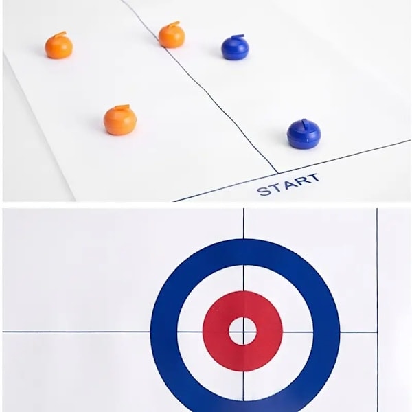 Bord Curling Spil og Sjove Familiespil til Børn og Voksne Shuffleboard Puck med 8 Ruller