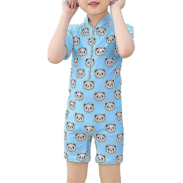 Unisex Badkläder för Barn, Flickor och Pojkar, Tryckt Kortärmad Sommar -del Badkläder Panda Print 7-8 Years