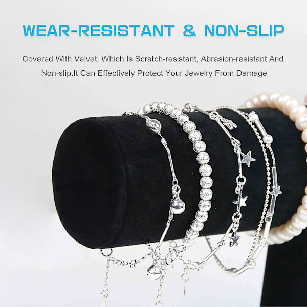 Armbandsställ, klockställ, sammetsarmbandsdisplay, T-bar displayhållare för smycken armband klockdisplay, vuxen, kvinna