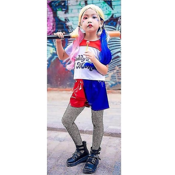 Harley Quinn Cosplay-kostyme Halloween Cosplay-kostyme for voksne og barn Kid-55