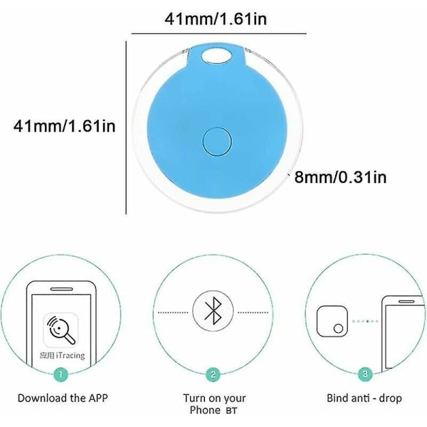 4-pack Mini GPS-spårare Vattentät Bärbar Bluetooth-spårare för Bagage/Barn/Husdjur/Katt/Hund Premium