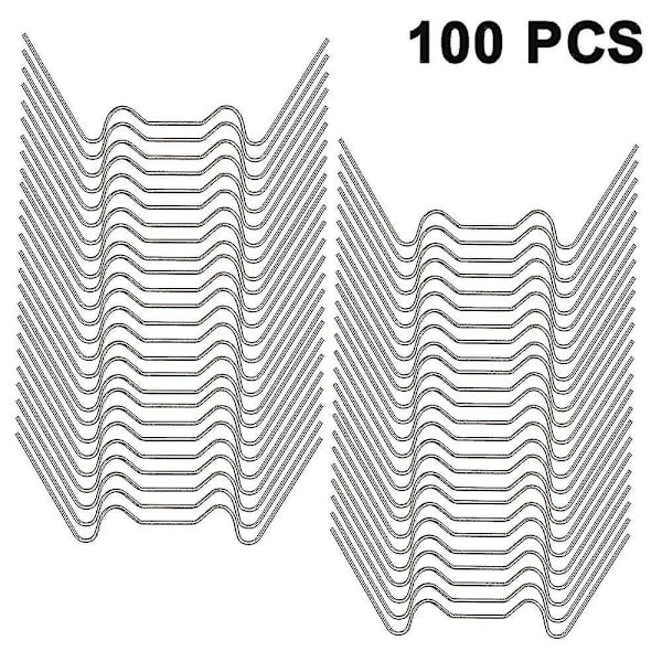 100 st rostfria glasklämmor, W-typ växthusklämma, för växthus