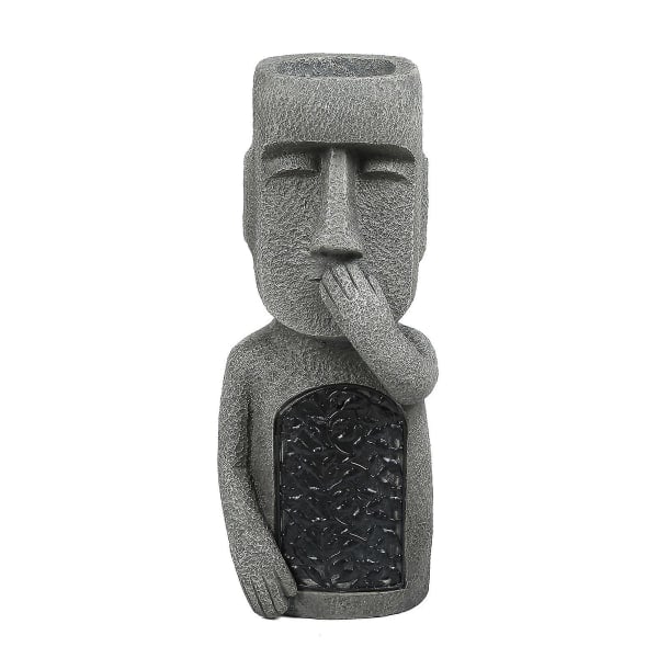 See, Hear, Don't Tell Evil Garden Easter Island Statue Creative Garden Resin Sculpture