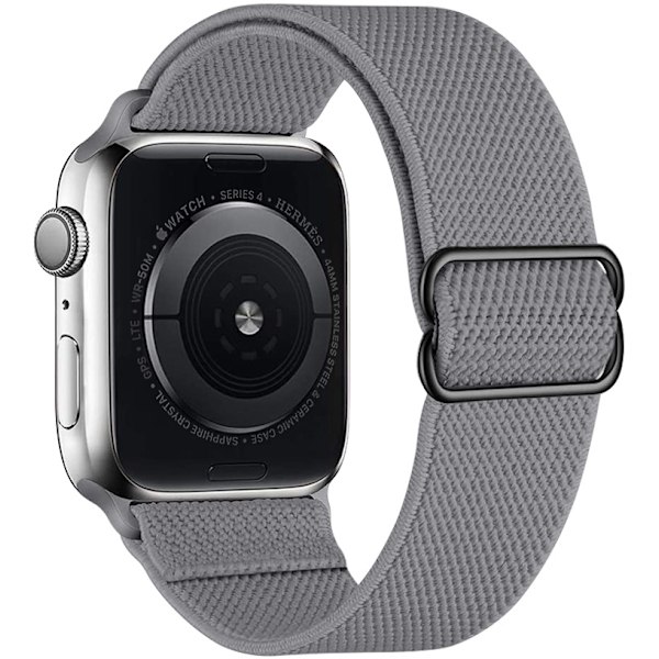 iWatch 7 Ny Elastisk Nylon Justerbar Vævet Apple Rem Grå