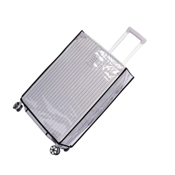 Transparent kuffert med sort kant XL