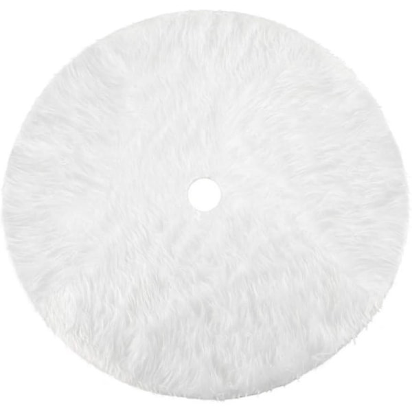 Plush Julgransskjort Julgransprydnader Rund Snövit Julgransskjort Matta Skydd för Bra Juldekoration och Nyårsfest H