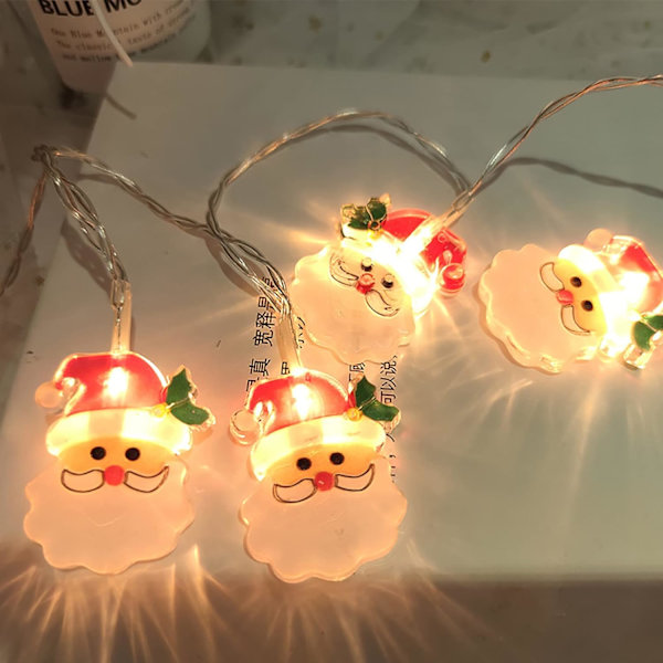 REMAKE 3M 20 LED Batteridrevne Juletrærlys Dekorative Lys for Patio Hage Plen Gjerde Juledekorasjon Julenissen 3 meters 20 lights