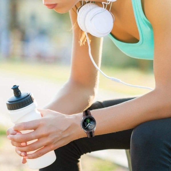 Garmin Forerunner 245 / 245 Music Armband i Ko-Läder med Färgsplicing - Brun / Svartbrun
