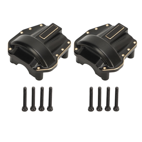 2PCS RC Diff Cover Svart Robust Rostfri Slitstark RC Axel Diff Cover Passar för Axial 1/10 SCX10 III SCX10 PRO Axel