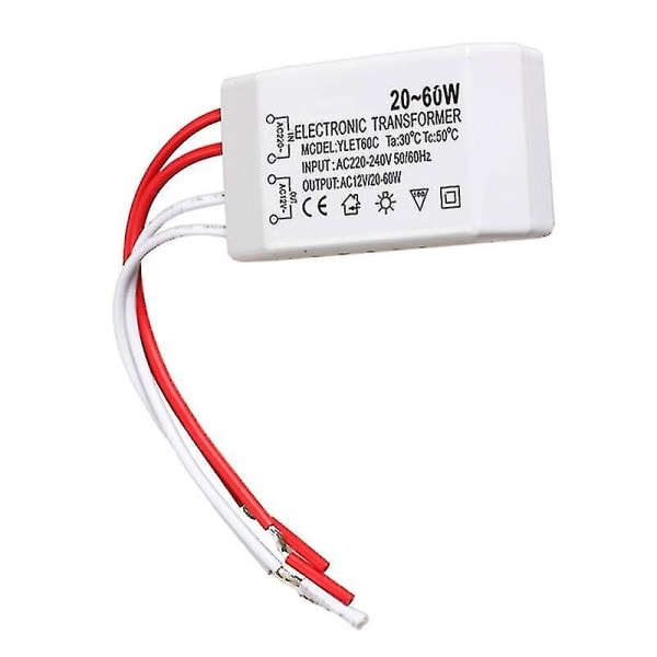 REMAKE 20-60w Halogenlampe Elektronisk Transformator Spotlight Adapter Enhet 220V til AC12V