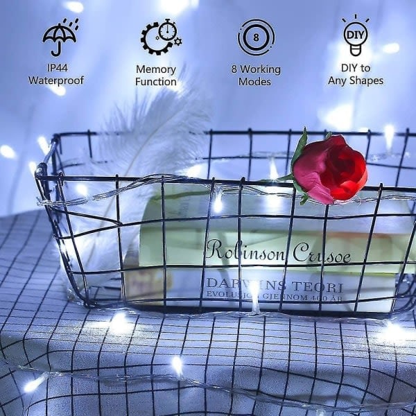 REMAKE Julbelysning 15m 100 LED Inomhus Utomhus Vattentät