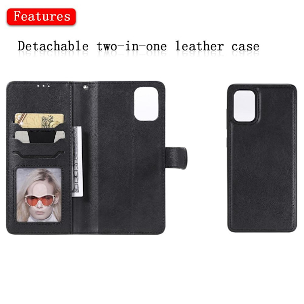 Samsung Galaxy A71 - 2i1 Magnetisk Etui / Wallet Case - Sort