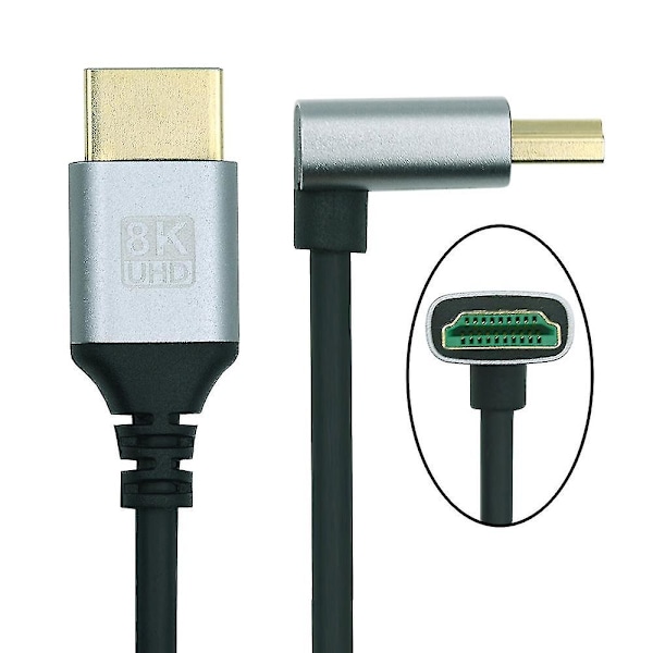 HD-028-UP-0.5M Ylösasennettu HDMI-uros - uros -kaapeli HDMI 2.1 -kaapeli 8K korkea resoluutio tietokoneelle HDTV:lle