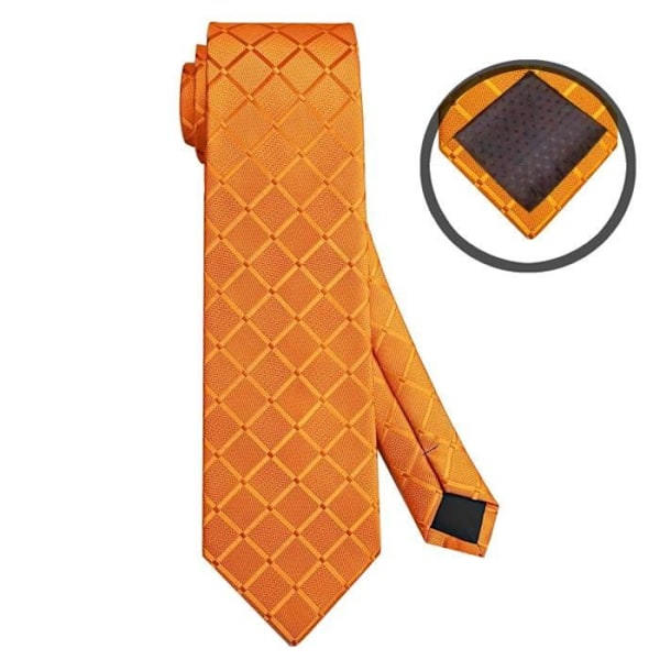 OcioDual Herrslips & Näsduk Set Rutiga Orange Färg Handgjorda