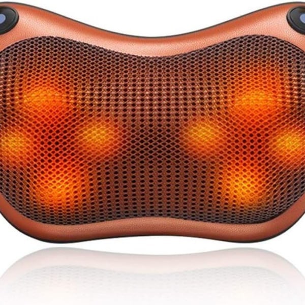 REMAKE Shiatsu Massager 3D Massagekudde med Uppvärmningsfunktion Elektrisk Nackmassage