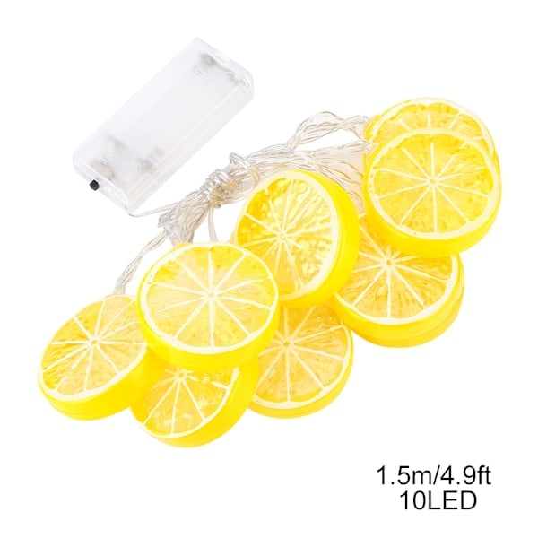 1,5 m 10 LED Lysstreng Have Julelys Feriefest Dekoration (Citron)