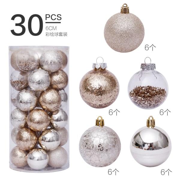 Julgranspynt 6cm/30st guld transparent boll jul b