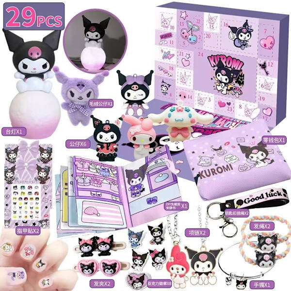 2024 Joulukalenteri Kuromi My Melody Cinnamoroll Sanrio Leikkikalut Tarvikkeet Joulu CountDown Kalenteri Lasten Lahjat Cinnamoroll
