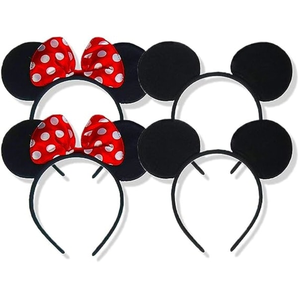 REMAKE Set med 4 Mickey Mouse-örondiadem Minnie Mouse-örondiadem Kvinnor Flickor