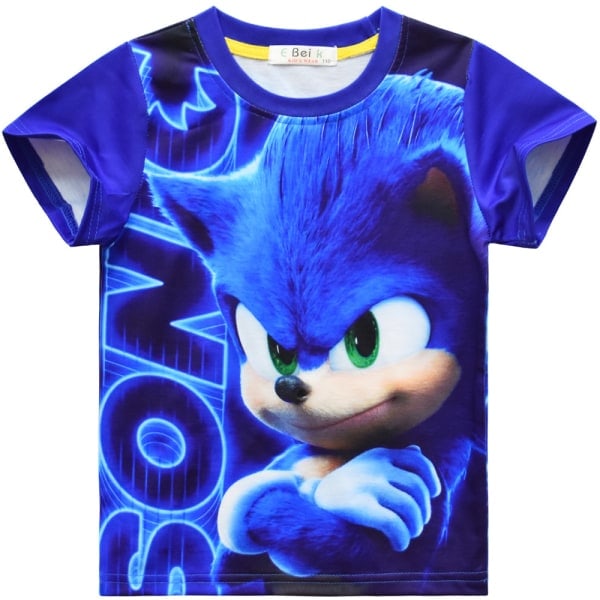 REMAKE Sonic the Hedgehog sommaroutfit set T-shirt shorts för barn pojke Blå 3-4 år = EU 92-98